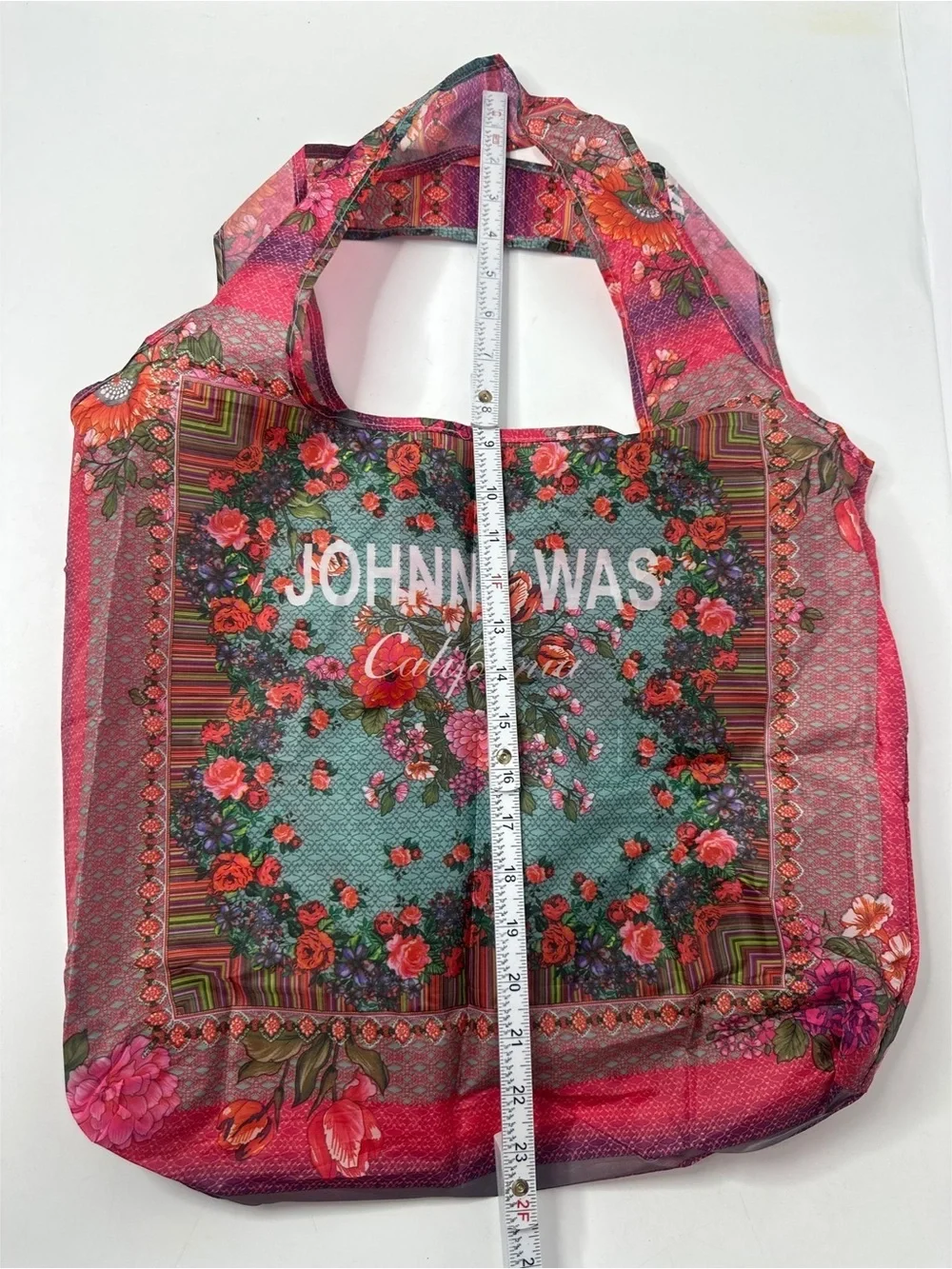 Johnny Was California Floral Nylon Print Reusable Shopping Bag